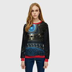 Свитшот женский Психоделика текстура, цвет: 3D-красный — фото 2