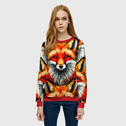 Свитшот женский Лисички-сестрички, цвет: 3D-красный — фото 2