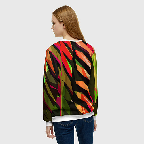 Женский свитшот Красно-чёрная абстракция / 3D-Белый – фото 4