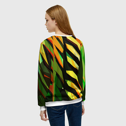 Женский свитшот Чёрно-жёлтая абстракция / 3D-Белый – фото 4