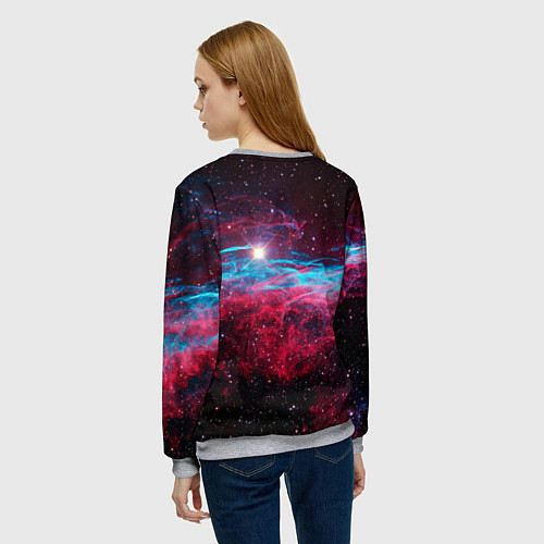 Женский свитшот Uy scuti star - neon space / 3D-Меланж – фото 4