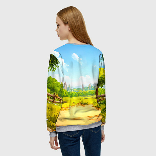 Женский свитшот Ослик / 3D-Меланж – фото 4