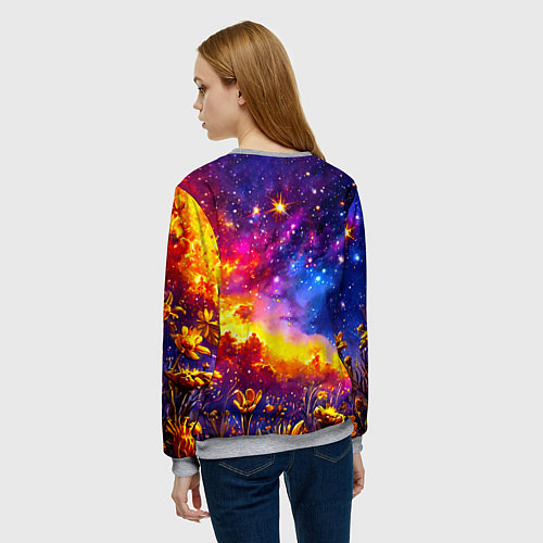 Женский свитшот Пчелка в космосе / 3D-Меланж – фото 4