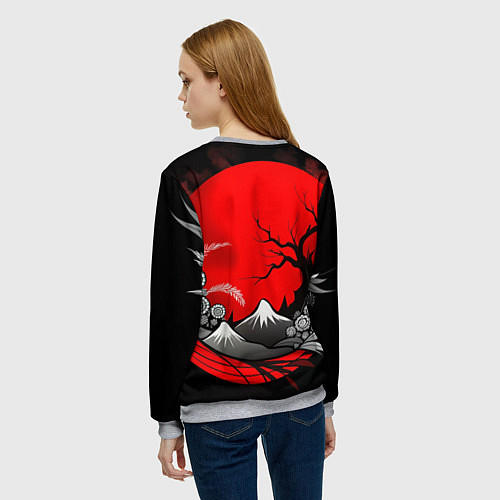 Женский свитшот Природа Японии - абстракция / 3D-Меланж – фото 4
