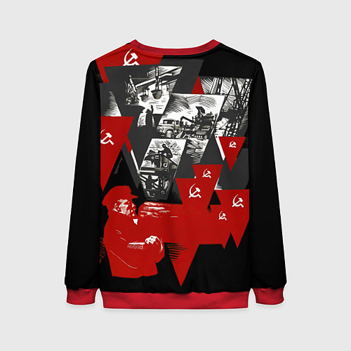 Женский свитшот Советская экономика - Владимир Ленин / 3D-Красный – фото 2