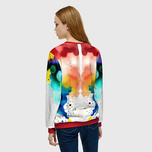 Женский свитшот Веном присмотрелся к Морти - ядовитая слизь / 3D-Красный – фото 4