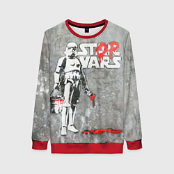 Свитшот женский Banksy - stop wars, цвет: 3D-красный