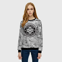 Свитшот женский Белобог - слава роду, цвет: 3D-черный — фото 2