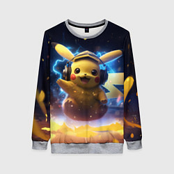 Женский свитшот Пикачу диджей