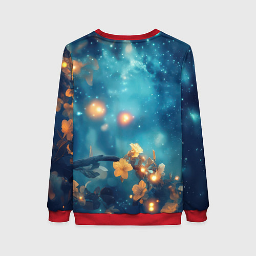 Женский свитшот Сова на ветке дерева / 3D-Красный – фото 2