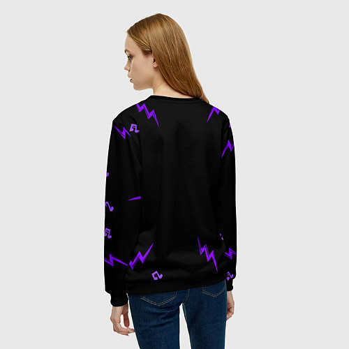 Женский свитшот Placebo неоновый череп / 3D-Черный – фото 4