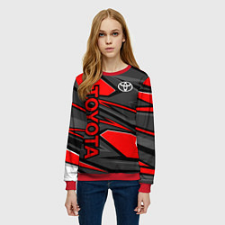Свитшот женский Toyota - красная абстракция, цвет: 3D-красный — фото 2