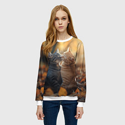 Свитшот женский Кот и кошка целуются, цвет: 3D-белый — фото 2