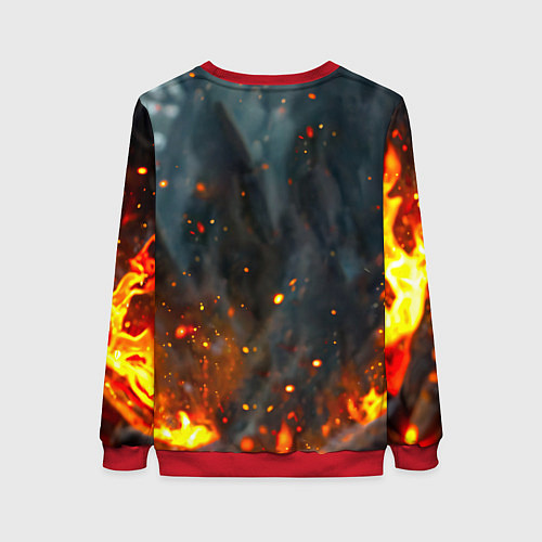 Женский свитшот Лисичка в огне / 3D-Красный – фото 2