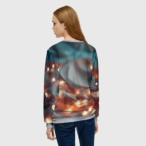 Женский свитшот Кошка с сердцем / 3D-Меланж – фото 4