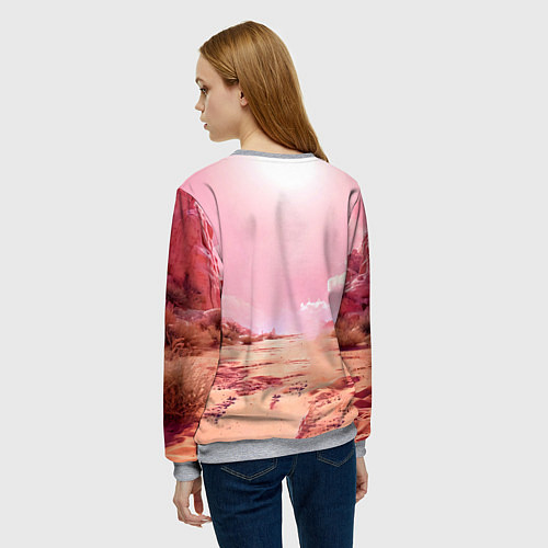 Женский свитшот Верблюд в розовой пустыне / 3D-Меланж – фото 4