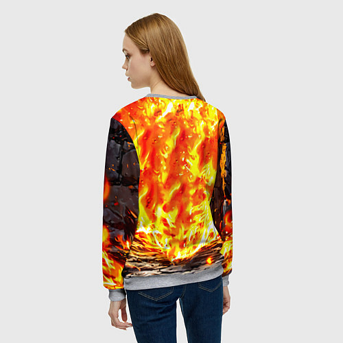 Женский свитшот Овечка в огне / 3D-Меланж – фото 4