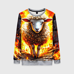 Свитшот женский Овечка в огне, цвет: 3D-меланж
