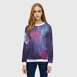 Свитшот женский Тай-дай космос, цвет: 3D-белый — фото 2