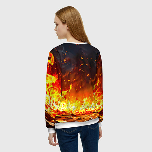Женский свитшот Лошадь в огне / 3D-Белый – фото 4