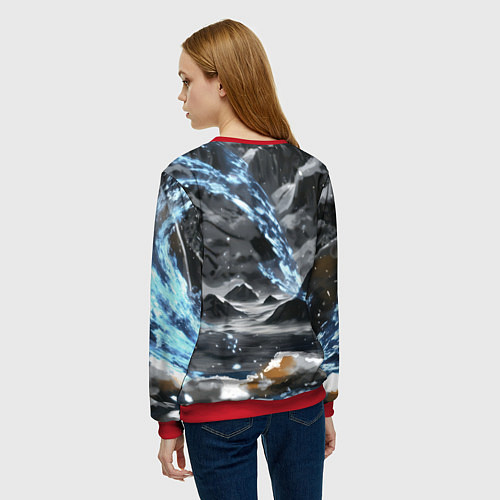 Женский свитшот Злой русский медведь / 3D-Красный – фото 4