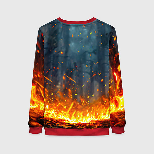 Женский свитшот Лось в огне / 3D-Красный – фото 2