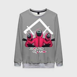 Свитшот женский Персонажи из Игра в кальмара, цвет: 3D-меланж