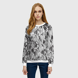 Свитшот женский Монохромный камуфляж, цвет: 3D-белый — фото 2