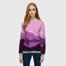 Свитшот женский Горное озеро, цвет: 3D-меланж — фото 2