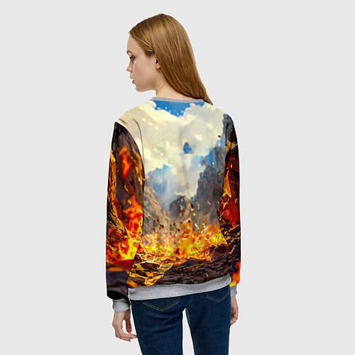 Женский свитшот Козел в огне / 3D-Меланж – фото 4