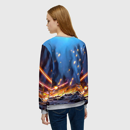 Женский свитшот Росомаха в искрах / 3D-Меланж – фото 4