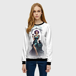 Свитшот женский Вайн оклок, цвет: 3D-черный — фото 2