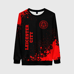 Свитшот женский Leicester City - red gradient вертикально, цвет: 3D-черный