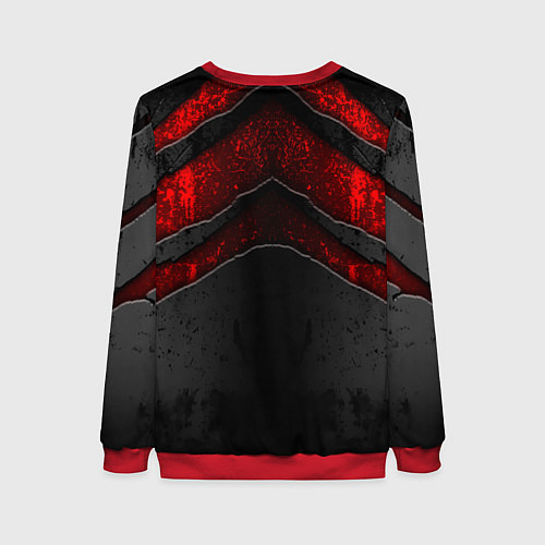 Женский свитшот Kingdom Come Deliverance 2 лого на текстуре / 3D-Красный – фото 2