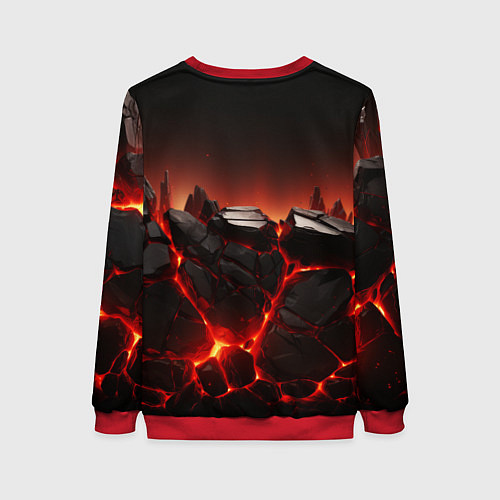 Женский свитшот Kingdom Come Deliverance 2 черные камни / 3D-Красный – фото 2