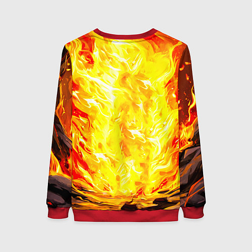 Женский свитшот Ослик в огне / 3D-Красный – фото 2
