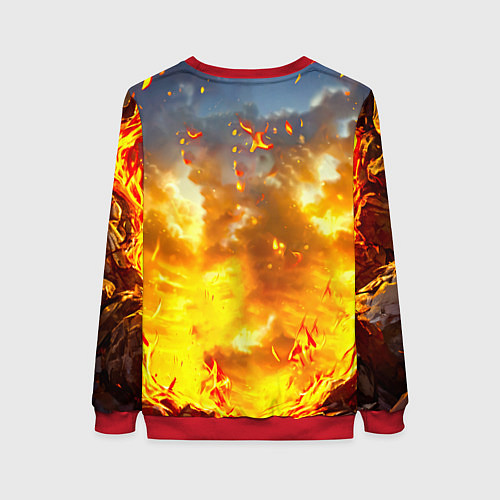 Женский свитшот Верблюд в огне / 3D-Красный – фото 2
