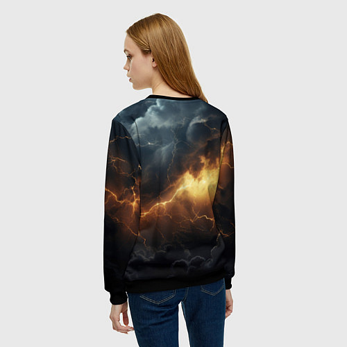 Женский свитшот Kingdom Come Deliverance 2 лого на черном небе / 3D-Черный – фото 4