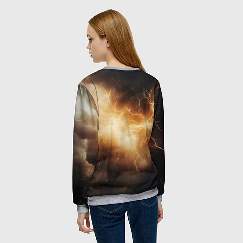 Женский свитшот Kingdom Come Deliverance 2 желтые молнии / 3D-Меланж – фото 4