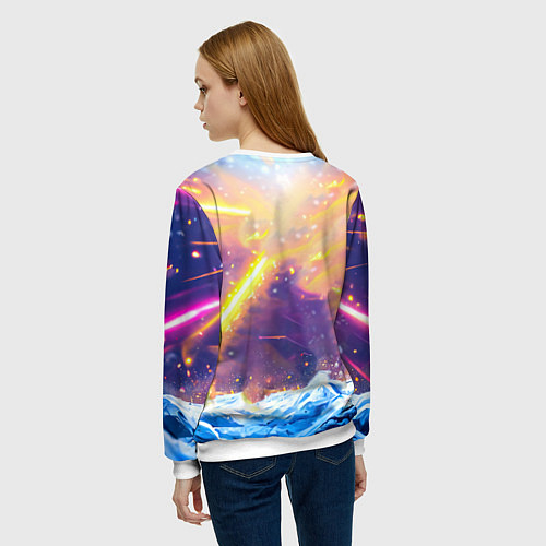 Женский свитшот Белый медведь идет по льдине / 3D-Белый – фото 4