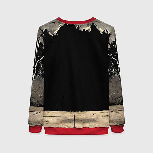 Женский свитшот Зебра на черном / 3D-Красный – фото 2