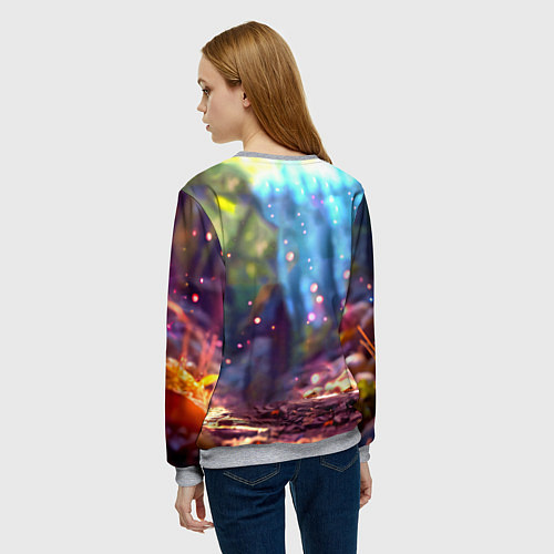 Женский свитшот Опоссум в лесу / 3D-Меланж – фото 4