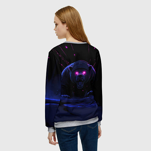 Женский свитшот Россия агрессивный медведь / 3D-Меланж – фото 4