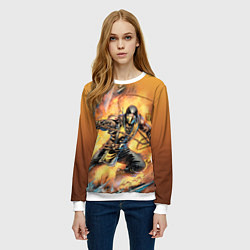 Свитшот женский Scorpion - Mortal Kombat, цвет: 3D-белый — фото 2