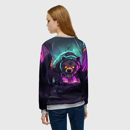 Женский свитшот Атакующий русский медведь / 3D-Меланж – фото 4