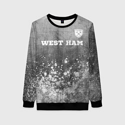 Свитшот женский West Ham - grey gradient посередине, цвет: 3D-черный