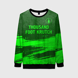 Свитшот женский Thousand Foot Krutch - green gradient посередине, цвет: 3D-черный