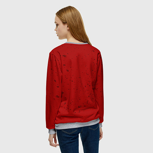 Женский свитшот Слипкнот гранж рога / 3D-Меланж – фото 4