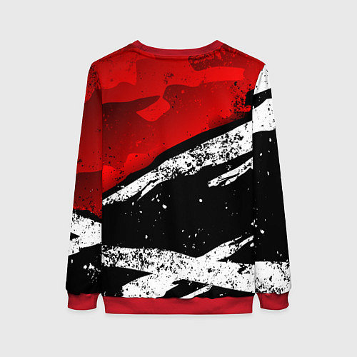 Женский свитшот Assassins creed: shadows - красная абстракция / 3D-Красный – фото 2