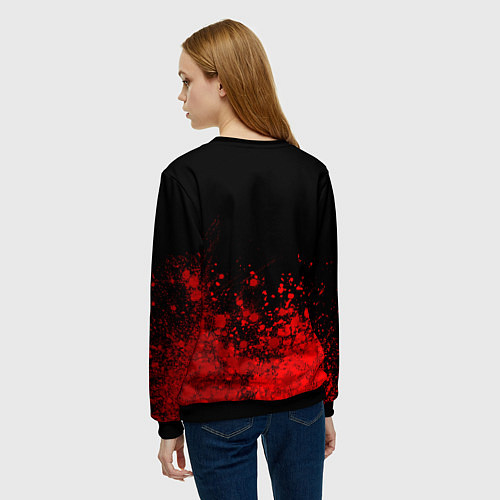 Женский свитшот Chainsaw Man - red gradient посередине / 3D-Черный – фото 4